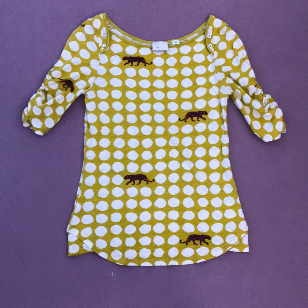 Anthropologie Polka Dot Jaguar Tee